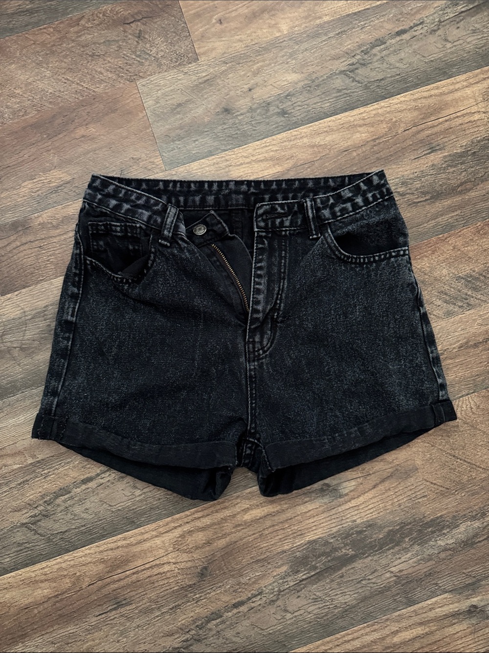 SHEIN High-Rise Black Denim Women's Shorts